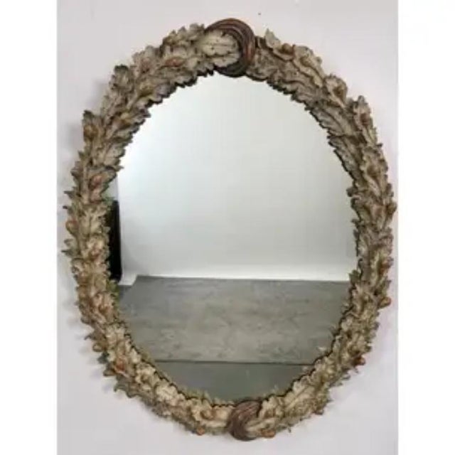 Black Forest Style Oval Oak Leaf & Acorn Motif Mirror by Mirror Fair, Stephen Cavallo This exceptional Black Forest Style...