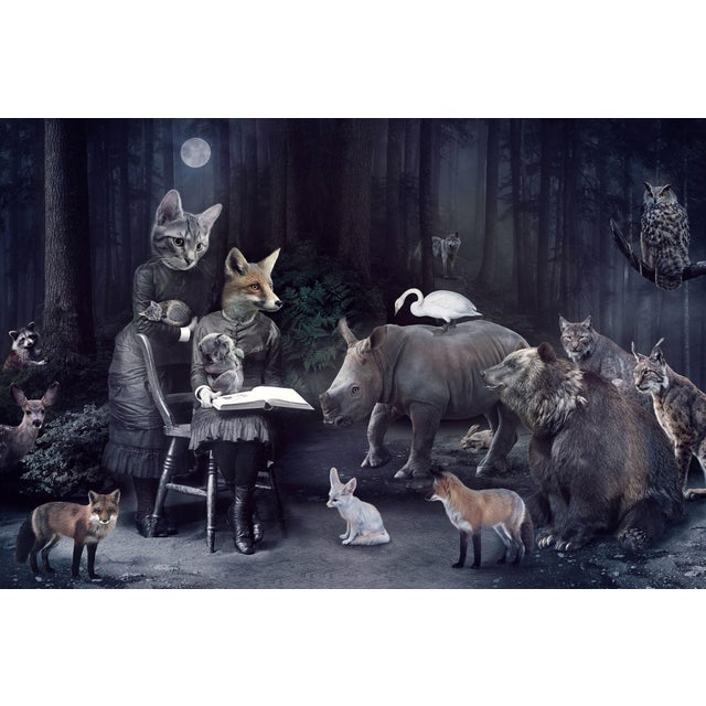 Tell Me More About the Forest by Marcin and Kate Owczarek | Digital Art featuring animals in a forest setting For Sale