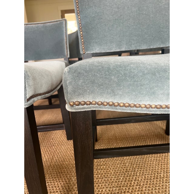 Lee Industries Custom Lee Industries Dining Chairs in Mohair - Set of 8 For Sale - Image 4 of 12