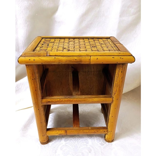Small Chest of Drawers Bamboo Coffee Bar Station Mini Pod Storage Late Mid Century Tiki Coastal Old Florida Kitchen Wooden Grandmillenial Decor For Sale In Savannah - Image 6 of 10