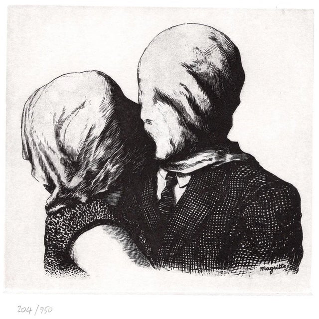 René Magritte, Les Amants (The Lovers), 2003, Etching & Paper For Sale - Image 9 of 9