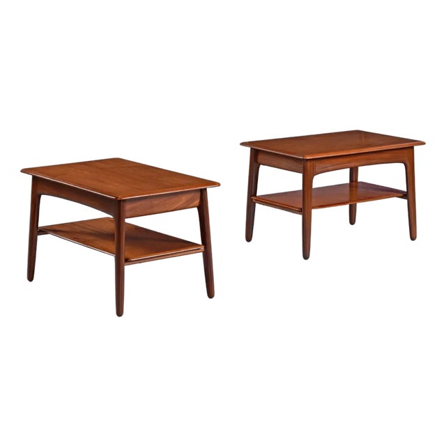 Svend Madsen for Karl Lindegaard Danish Teak End Tables Set For Sale