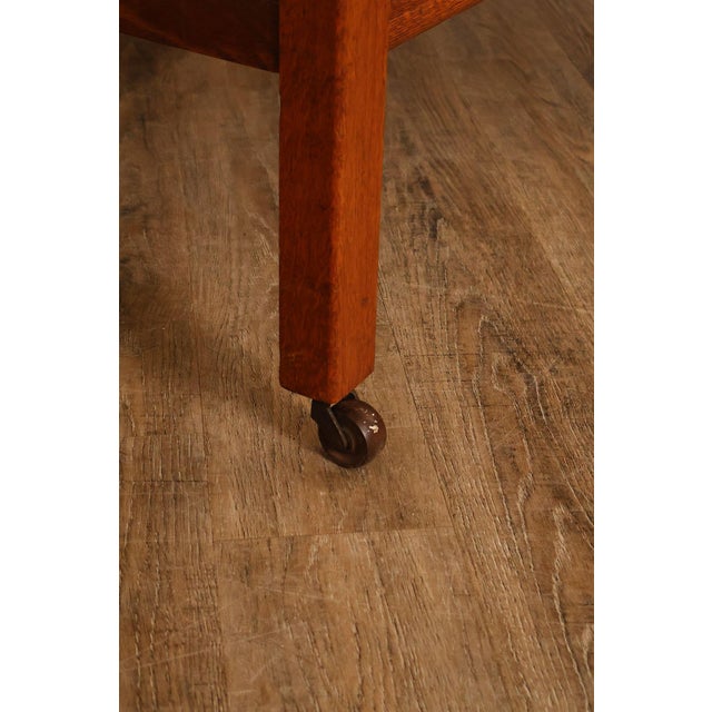 Antique American Victorian Oak Full Size High Back Bed For Sale - Image 10 of 18