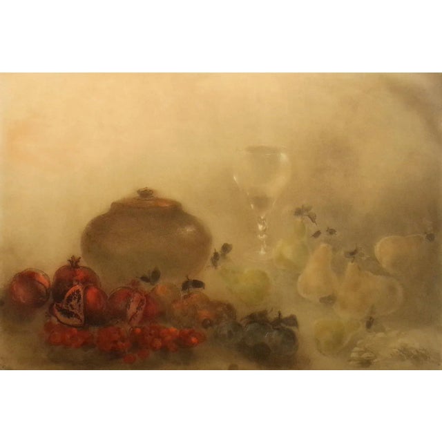 "Still Life" unframed limited edition etching on off-white Arches paper by Indian-French artist Kaiko Moti. Hand signed...