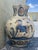 Baroque Striking Continental Glazed Earthenware Blue and Yellow Painted Urn, Talavera For Sale - Image 3 of 18