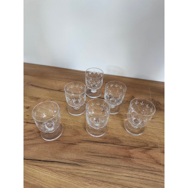 Vintage Cut Liqueur Glasses, Set of 6 For Sale - Image 4 of 5