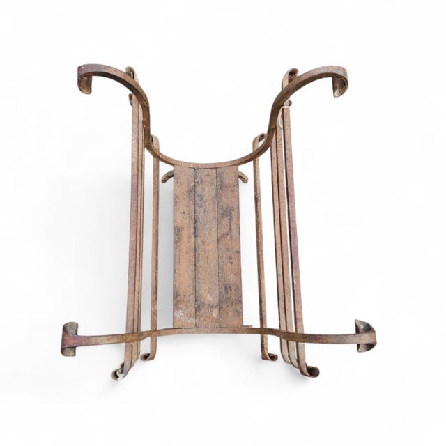 Vintage Black Wrought Iron Fireplace Log Holder, 1960s For Sale - Image 10 of 12