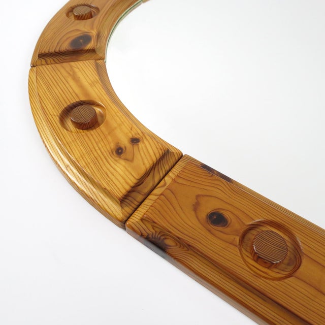 1970s Swedish Pine Mirror, 1970s For Sale - Image 5 of 8