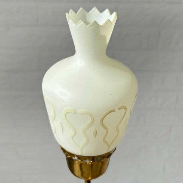 Mid-Century Chandelier in Brass and Opal Glass, Sweden, 1950s For Sale - Image 10 of 14