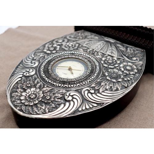 Tabletop Regulator and Alarm Clock in Rosewood For Sale - Image 6 of 8