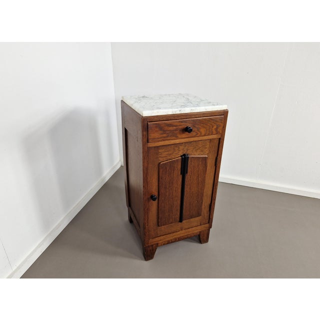 Vintage Art Deco Nightstand with Marble Top, 1930s For Sale - Image 12 of 12