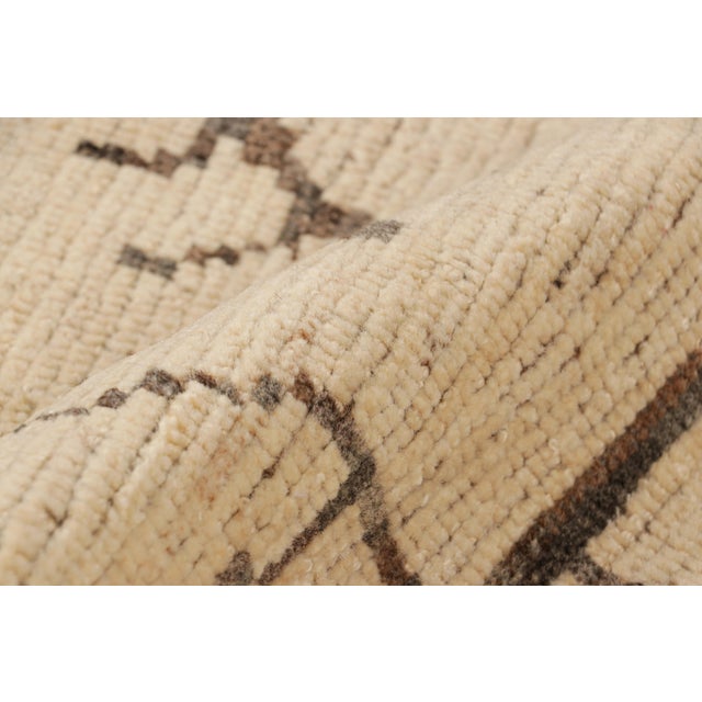 Rug & Kilim’s Modern Classics Rug in Beige With Brown Geometric Patterns For Sale In New York - Image 6 of 7
