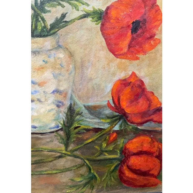 Oil on Board, Summer Poppies, Signed, French, c.1960 For Sale - Image 12 of 17