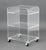 Modern Clear Acrylic "Waterfall" Rolling Bar Cart, with three shelves on four casters. 30.25" H x 20.5" W x 16" D....