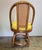 Four Rattan Swivel Chairs With Matching Table and Yellow Upholstery For Sale In Raleigh - Image 6 of 12