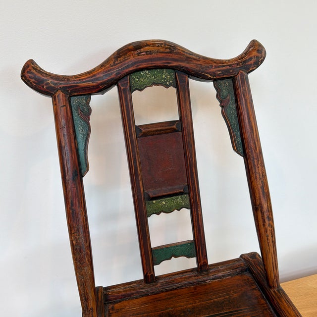 Antique Chinese Child’s Chair With Painted Details For Sale - Image 4 of 12