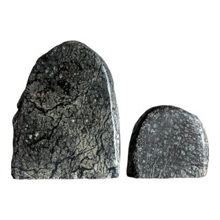 Vintage Rock Form Candle Holders in Real Stone, 1970s - Set of 2 For Sale