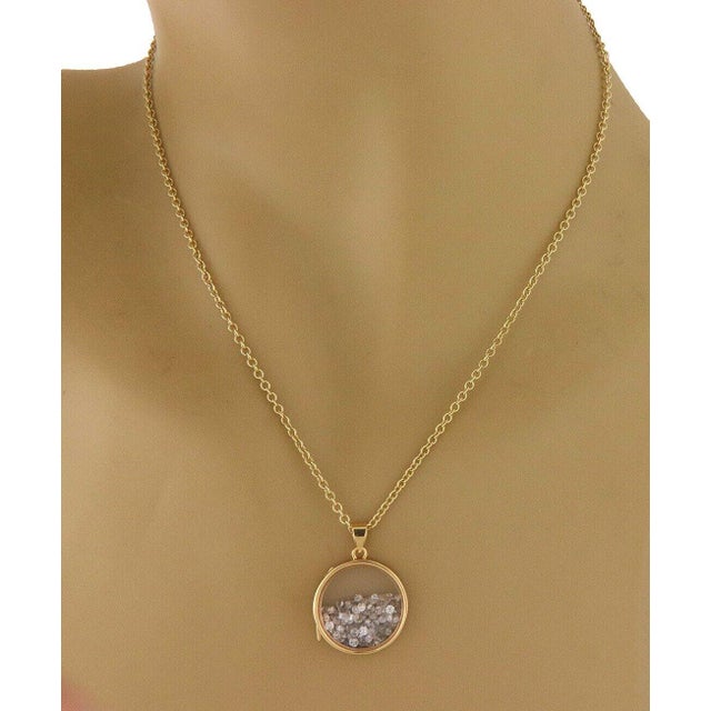 Contemporary Diamond Locket Pendant Round 14k Gold & Gold Filled Necklace Shaker For Sale - Image 3 of 10