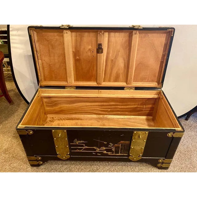 Asian Dowry, Blanket or Storage Chest, Bronze Decorated J. L. George For Sale - Image 11 of 13