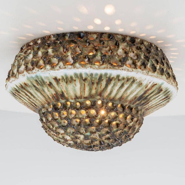 Round Ceramic Wall Light in the style of Axella, Denmark, 1970s For Sale - Image 11 of 15