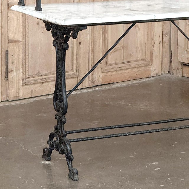 19th Century French Cast Iron Patisserie Display Table With Carrara Marble Tops For Sale - Image 9 of 18
