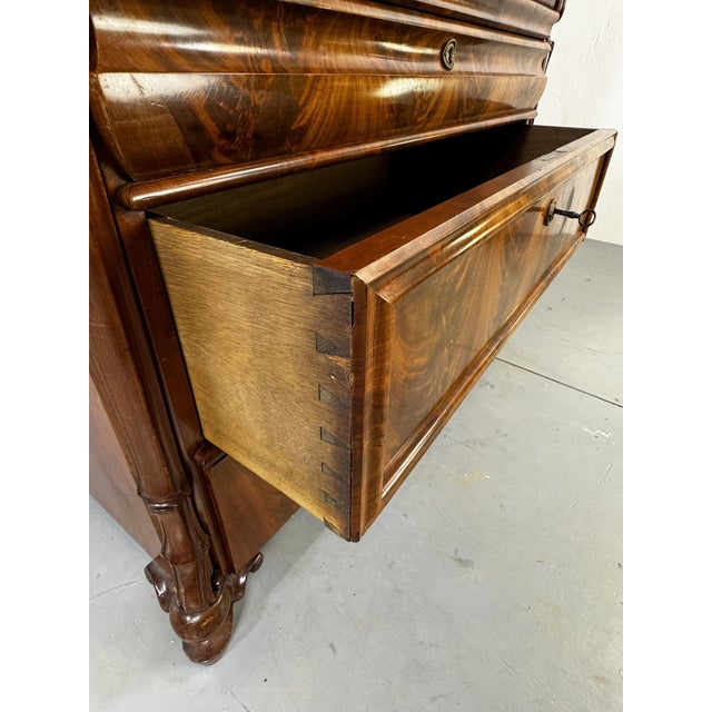 Biedermeier Oak and Mahogany Secretaire, 1860s For Sale - Image 13 of 18