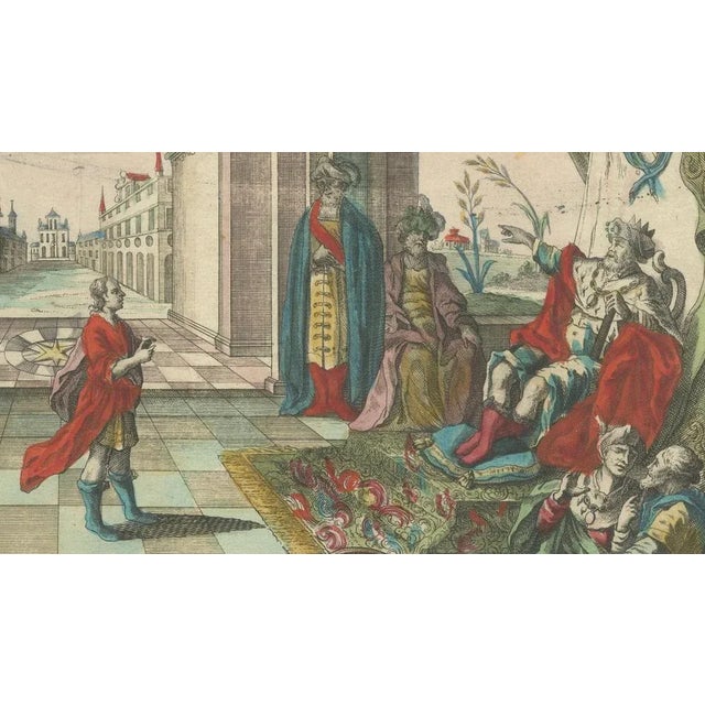 Optical Print of Joseph Interpreting Pharaoh’s Dreams, circa 1770 – Hand-Colored Vue d’Optique by Georg Balthasar Probst...