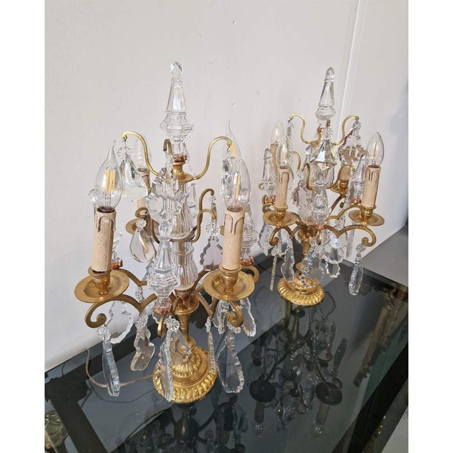 Gold Bronze Table Lamps, Set of 2 For Sale - Image 8 of 9