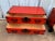 Vintage Pair Red Stained Iron Mounted Campaign Cedar Type Chests, Nightstands Leg bases are removable as pictures Well...