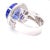 15.50 Carat Round Tanzanite & 1.50 Carat Diamond Double Halo 14k White Gold Ring, Size 6.5 For Sale In Miami - Image 6 of 10