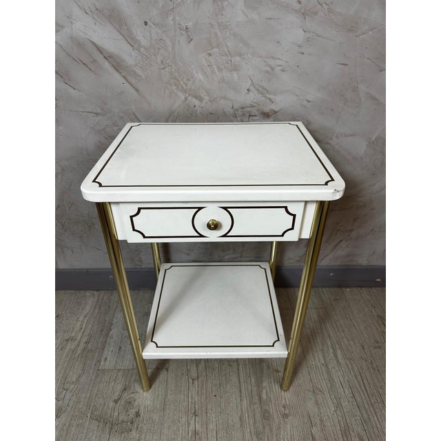 Vintage Metal Bedside Table, 1980 For Sale - Image 11 of 12