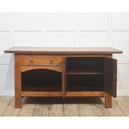 Brown Arts and Crafts Oak Sideboard, 1890s For Sale - Image 8 of 14