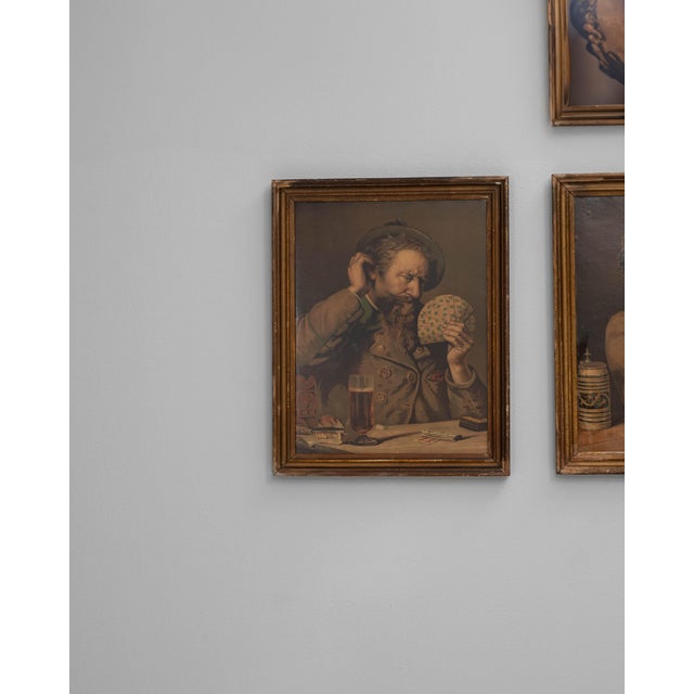 20th Century French Brown Wooden Framed Wall Art Decor - A Pair For Sale - Image 4 of 18