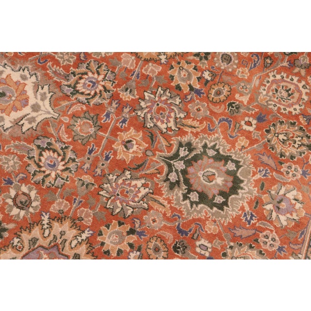 Shabby Chic Pak-Persian Orange/Tan Wool Rug - 8'0'' X 10'1'' For Sale In New York - Image 6 of 9