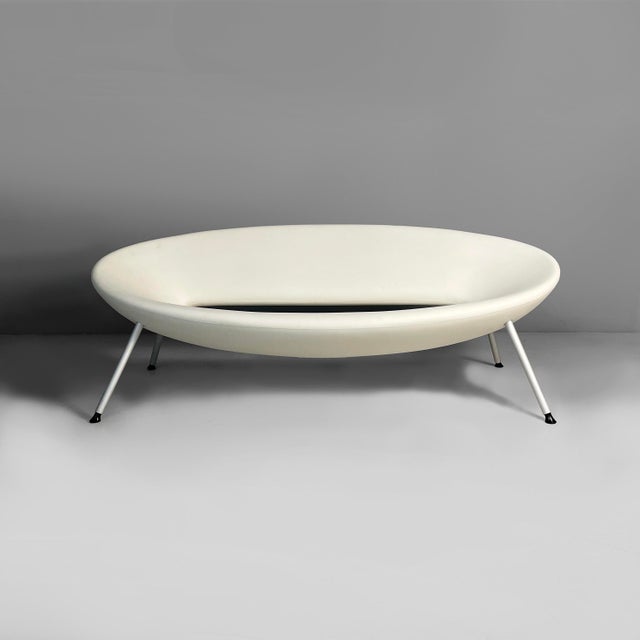 Italian modern white plastic Ploof sofa by Philippe Starck for Kartell, 2000s. Ploof sofa with an oval seat and backrest...