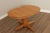Mission Solid Oak Round Expandable Pedestal Dining Table For Sale - Image 3 of 12