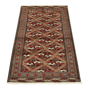 Baloch Rug 3’6” X 5’2” Brown Wool Vintage Tribal Hand-Knotted Oriental Carpet