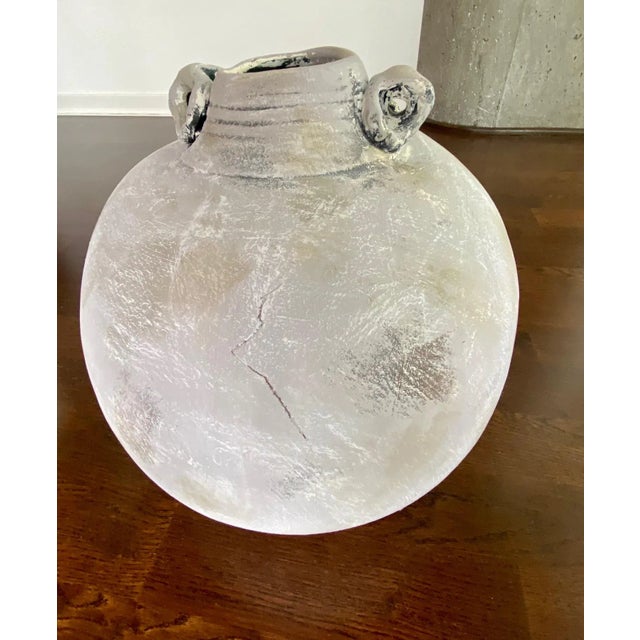 Sculptural Handcrafted Ceramic Vessel With Curved Profile and Organic Texture For Sale - Image 11 of 13