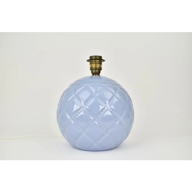 Vintage French Lilac Ceramic Table Lamp, 1950s For Sale - Image 6 of 7