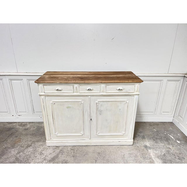 Walnut Sideboard with Cream Patina, 1930s For Sale - Image 4 of 7