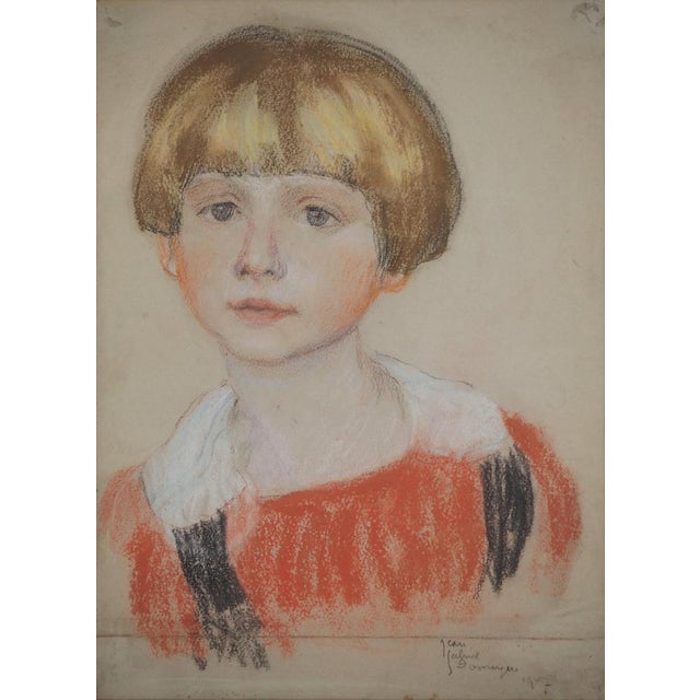 Jean-Gabriel Domergue (1889-1962) Young girl with a boyish haircut Original pastel drawing Signed lower right On vellum 31...