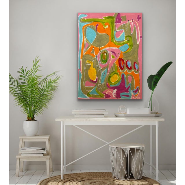 Modern Pink Abstract Expressionist Painting by Kammy For Sale - Image 13 of 13