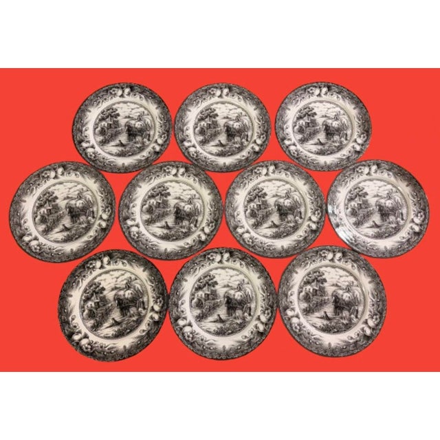 1970s Royal Stafford Harvest Scene Dinnerware - Set of 10 Plates For Sale - Image 5 of 10