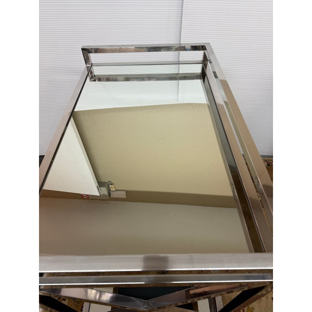 Silver Worlds Away Gerard Bar Cart, Stainless Steel For Sale - Image 8 of 12