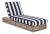 Gillian Chaise Lounge, Heather Tan/Navy Stripe For Sale