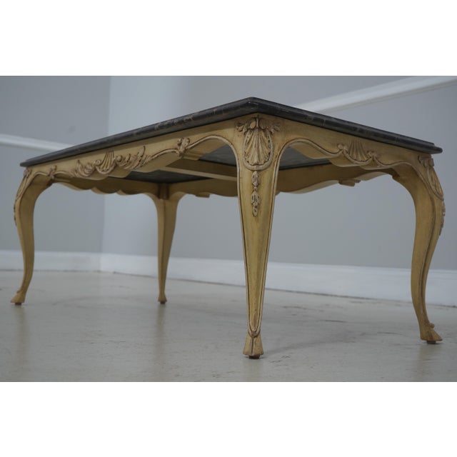 Marble Top Georgian Style Painted Coffee Table For Sale - Image 12 of 13