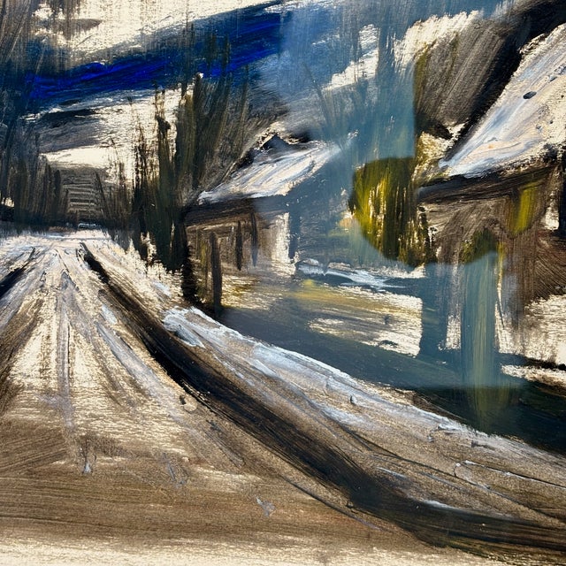 Mid-Century Modern Signed Mid-Century American Painting, Newly Framed in Museum Glass & Walnut Frame For Sale - Image 3 of 15