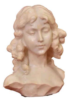Bust of Young Girl, 19th Century, Marble