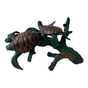 Late 20th Century Joseph Quillan Patinated Bronze "Turtle Tots" Sculpture 39/200