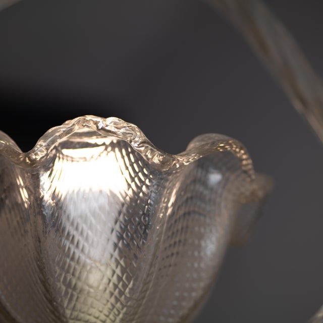 Gold Vintage Pendant Light in Murano Glass from Barovier & Toso, 1940s For Sale - Image 8 of 14